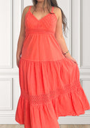 Airy maxi dress - Tevetia - coral