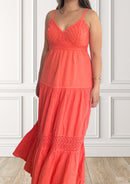 Airy maxi dress - Tevetia - coral